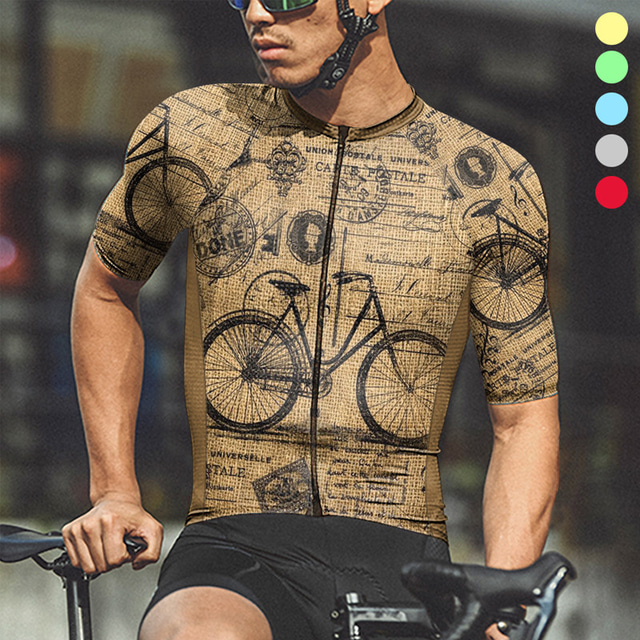 21Grams Homme Maillot Velo Cyclisme Manche Courte Cyclisme Top Avec 3 