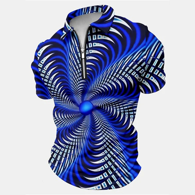 Psychedelic Blue Optical illusion Men's Golf Shirts