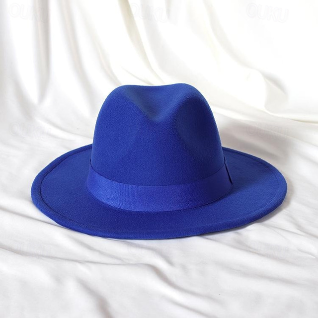  Hats Wool Acrylic Fedora Hat Formal Wedding Cocktail Royal Astcot Simple With Pure Color Headpiece Headwear