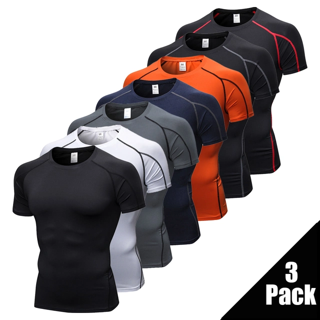 T-Shirt De Compression Homme AMZSPORT | Haut Sport Moulant Séchage Rapide Fitness