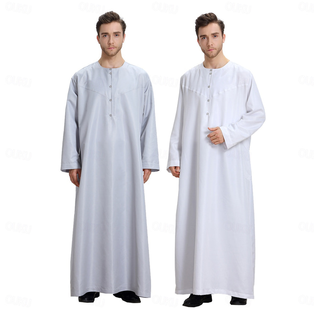  Herren Kleid Thobe / Jubba Religiös Saudi-Arabisch arabisch Muslim Ramadan Erwachsene Gymnastikanzug / Einteiler