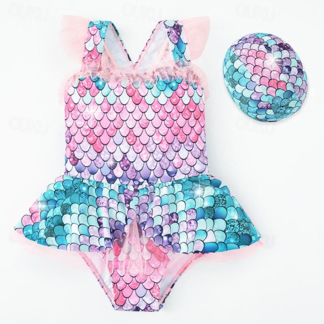  The Little Mermaid Ariel Mermaid Swimwear Bikini Swimsuits Active Sweet Movie Cosplay for Girls' Kid's