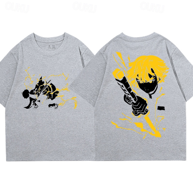  Agatsuma Zenitsu T-shirt Anime Graphic For Couple's Men's Women's Adults' Saint Patrick's Day Hot Stamping Casual Daily