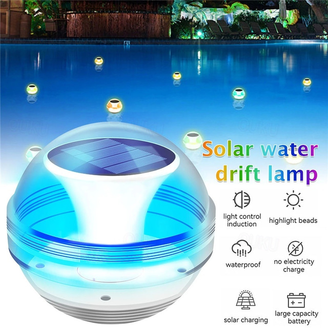  Outdoor Solar Water Drift Lamp LED Floating Lights IP65 Waterproof  For Swimming Pool Light Submersible LED Lights Garden Pool Pond Fountain Colorful Lighting 1X 2X