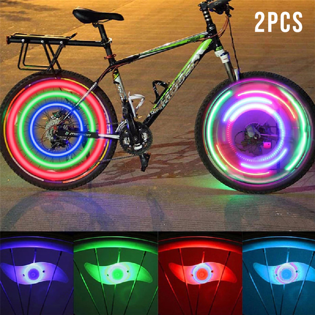  2pcs LED Bike Light Safety Light Wheel Lights Mountain Bike MTB Bicycle Cycling Waterproof Multiple Modes CR2032 Battery Cycling / Bike / IPX-4