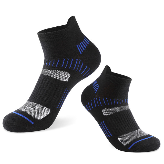  Men's 2 Pairs Socks Ankle Socks Low Cut Socks Black White Color Striped Casual Daily Basic Medium Summer Spring Fall Stylish Traditional / Classic