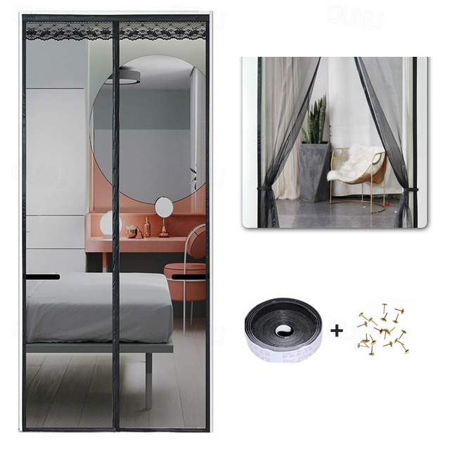  Magnetic Screen Door Portable, Fly Or Bug Screen Magnetic, Doorway Mosquito Net For Sliding Door,Garage,Patio,Kitchen,Living,Window Room,Bedroom,Bar,Pet and Kid Easy Entry