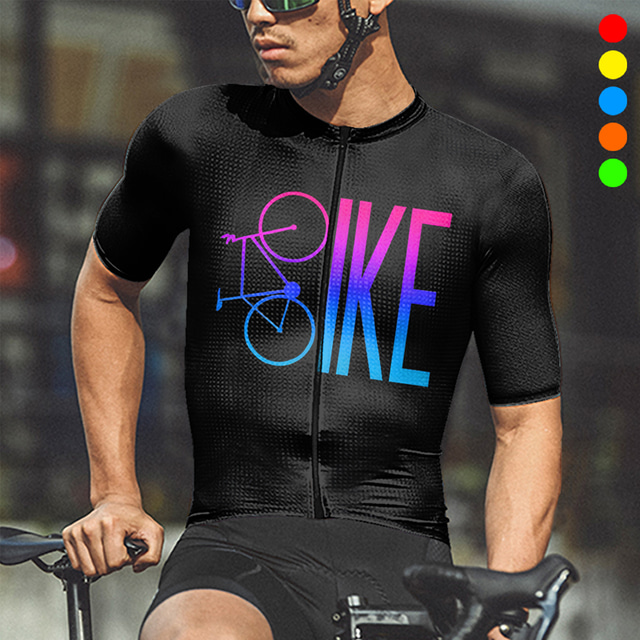  21Grams Hombre Maillot de Ciclismo Manga Corta Bicicleta Camiseta con 3 bolsillos traseros MTB Bicicleta Montaña Ciclismo Carretera Transpirable Dispersor de humedad Secado rápido Bandas Reflectantes