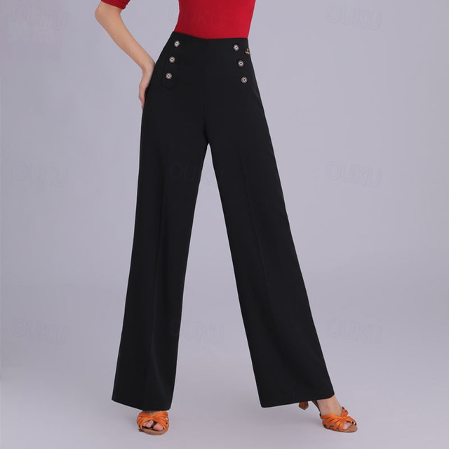  Dans Latin Dans de Societate Pantaloni Culoare Pură Despicare Pentru femei Performanță Antrenament Înalt Spandex