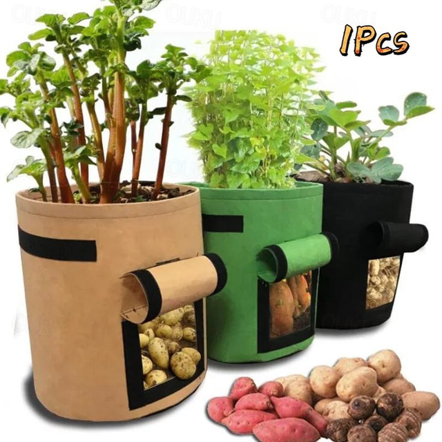  Plant Grow Bags Home Garden Potato Pot Greenhouse Vegetable Growing Bags Moisturizing Jardin Vertical Garden Bag Tools