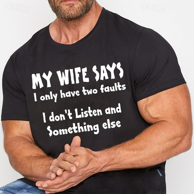  Men's Plus Size Big Tall T shirt Tee Tee Letter Tee Crewneck Black White Short Sleeves Outdoor Going out Print Letter Clothing Apparel Cotton Blend Stylish Casual Tops