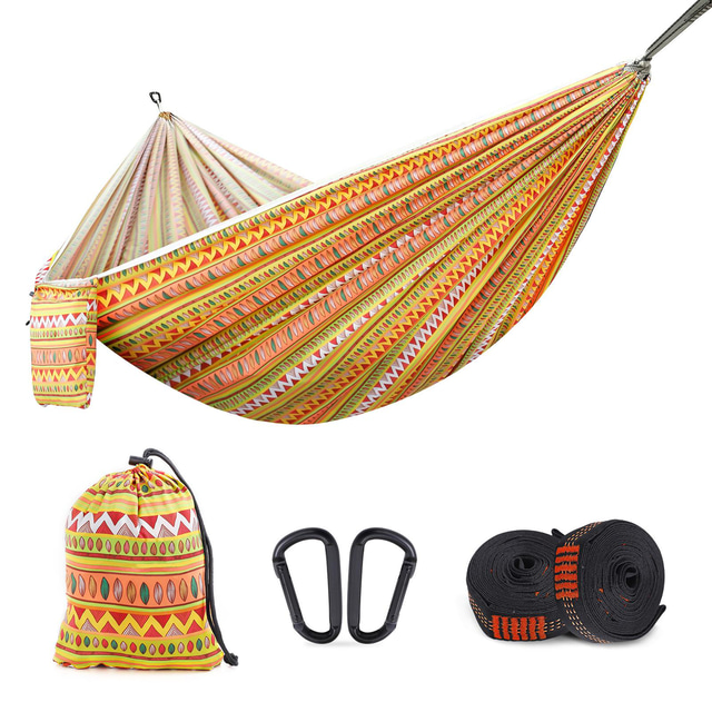  camping hangmat bohemian draagbaar lichtgewicht parachute voor strand kamperen outdoor schommel familie uitje 3 - 4 persoons polyster dragend scheurvast