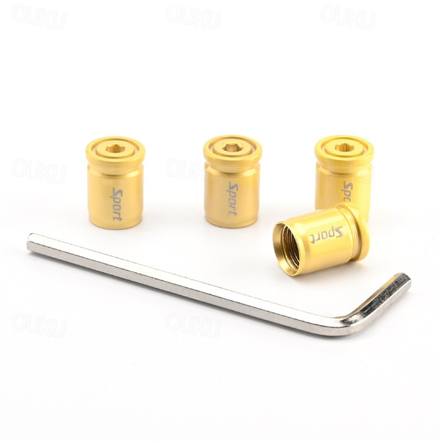  StarFire 4pcs Anti-Theft Tire Valve Caps - Sport Style Zinc Alloy Valve Stem Covers, Dust Proof and Decorative for Wheels