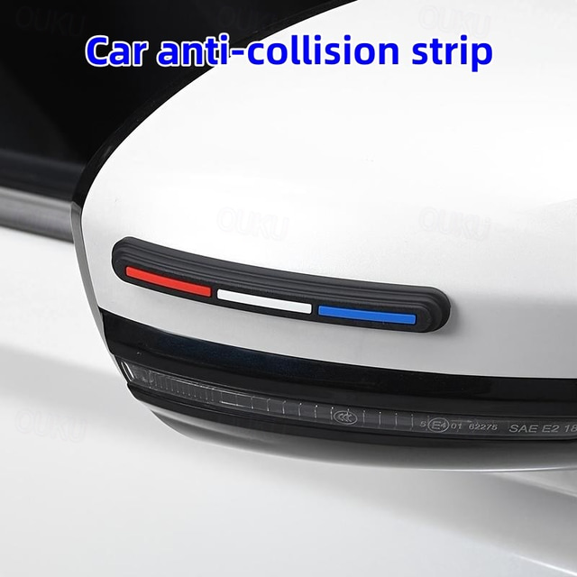  4pcs Car Door Anti-collision Strips, Silicone Door Side Rear-view Mirror Anti-scratch Protection Strip Car Shock Absorbers Car Decoration Accessories