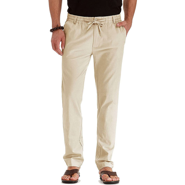  Per uomo Pantaloni Chinos Pantaloni casual Pantaloni Estivi Coulisse Tasca Elastico in vita Semplice Comodità Morbido Quotidiano All'aperto Uscire Moda Casual Cachi Caffè