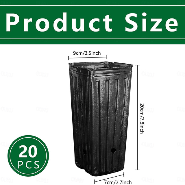 20pcs Tall Tree Pots,plastic Deep Nursery Treepots, Seedling Flower 