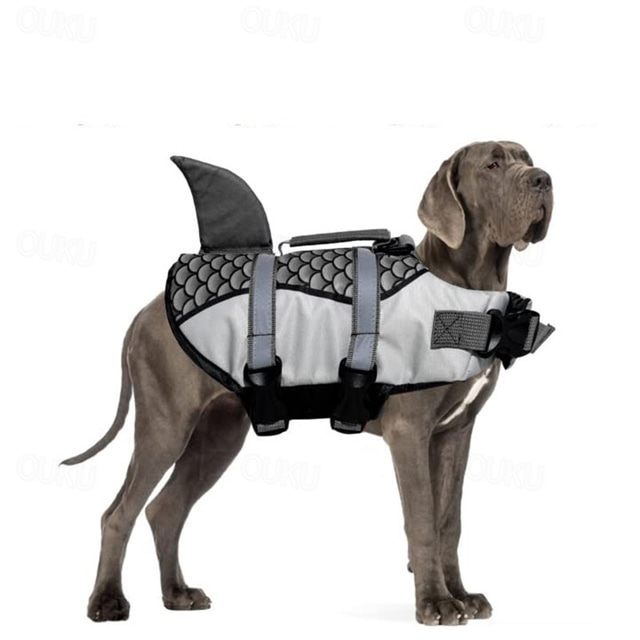  Dog Vest Life Vest Dog Life Jacket Shark Fashion Cute Reflective Sports & Outdoors Safety Beach Pool Dog Clothing for Husky Golden Retriever Bichon Frise Pomeranian Small