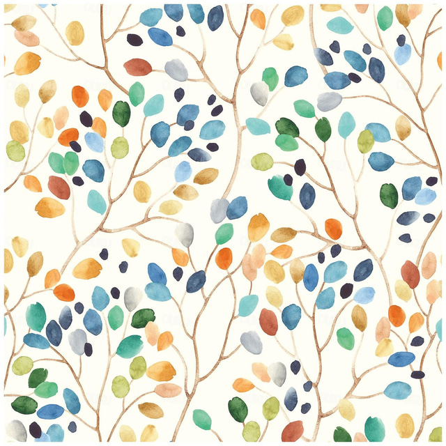  cool wallpapers behang esthetische muurschildering bloemen peel and stick behang kleurrijk bos beige/oranje/blauw verwijderbaar contactpapier voor kinderkamerdecoraties 17,7 x 118 inch