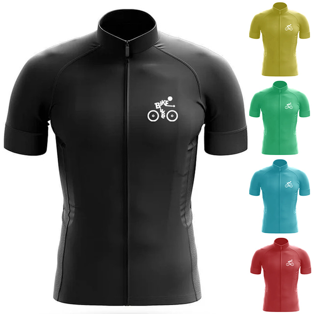  21Grams Men's Cycling Jersey Short Sleeve Bike Top with 3 Rear Pockets Mountain Bike MTB Road Bike Cycling Breathable Moisture Wicking Quick Dry Reflective Strips Black Yellow Red Graphic Polyester