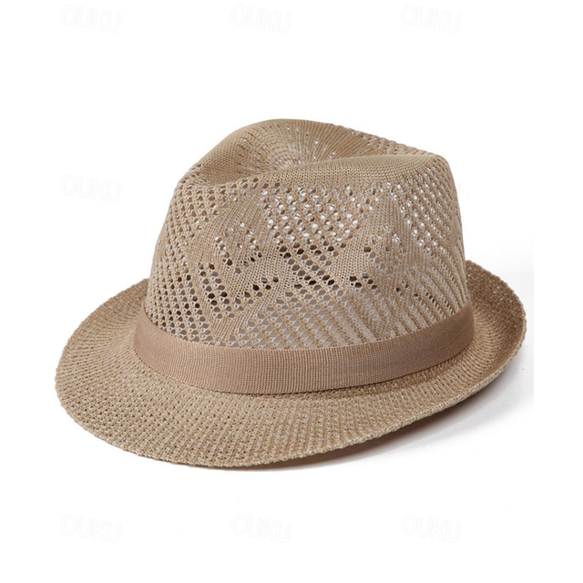  Per uomo Cappello da sole Cappello da bagno Cappello da safari Cappello da giocatore d'azzardo Cappello da spiaggia Bianco Kaki Poliestere Viaggi Stile da spiaggia Da mare Spiaggia Liscio Crema solare