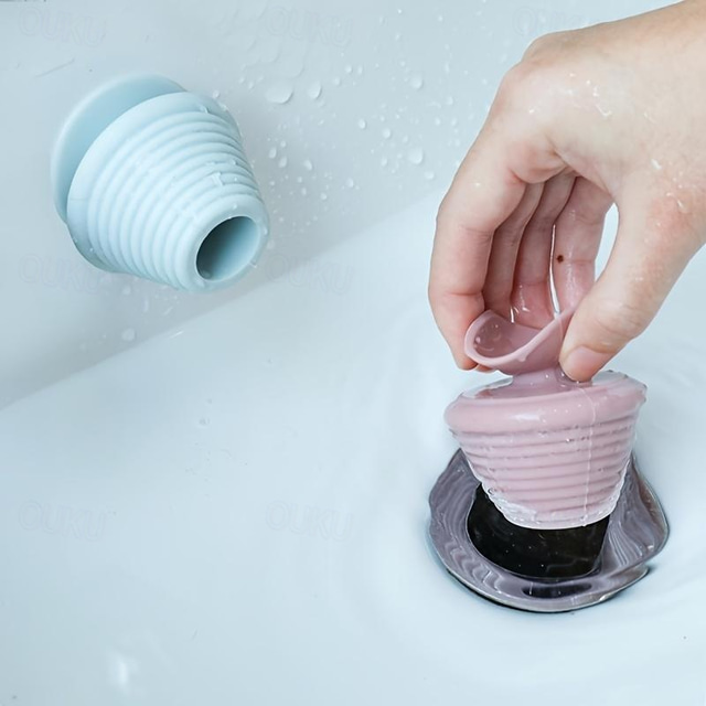  1pcs Universal Bathroom Bath Plug Kitchen Dishwasher Drain Plug With Suction Cup Household Floor Drain Silicone Rubber Sink Plug Drain Leak-proof Plug
