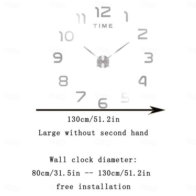  Horloge murale lumineuse créative 3D, horloge silencieuse en acrylique phosphorescente pour décoration de salon
