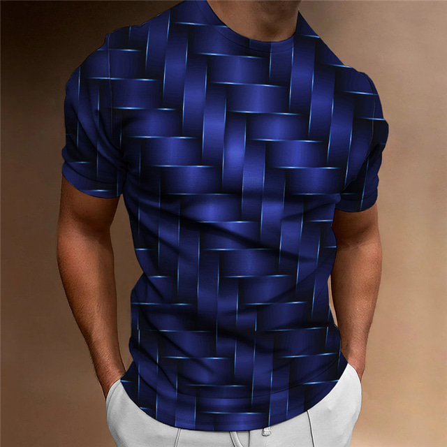  Homens Gráfico Geométrica Camiseta Manga Curta Camiseta Impressão 3D Gola Redonda Camisa Vintage Moda Designer Ao ar livre Diário Esportes Azul Vermelho Verde Primavera Verão Roupa S M L XL 2XL 3XL