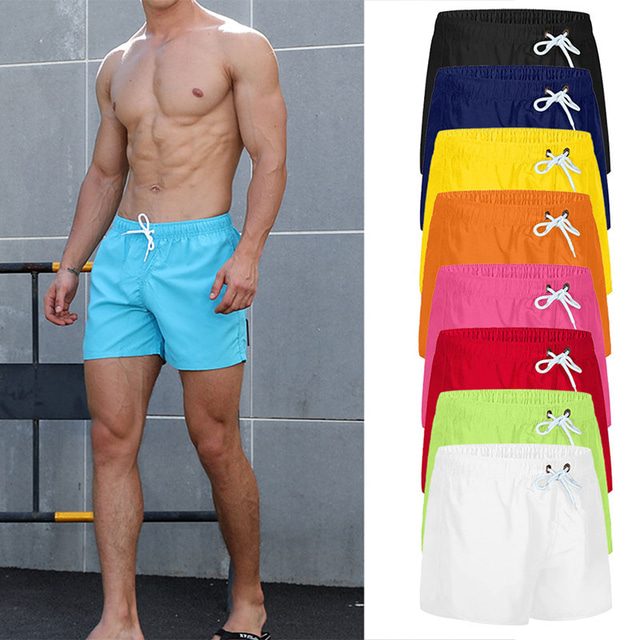  Men's Swimwear Swim Shorts Swim Trunks Plain Comfort Breathable Outdoor Daily Going out Fashion Casual Black White