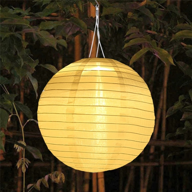  Luz de globo de estilo chino, energía solar para exteriores, linterna impresa de 12 pulgadas y 30 cm, lámpara colgante ip65, luz led de nailon resistente al agua para exteriores, jardín, fiesta,