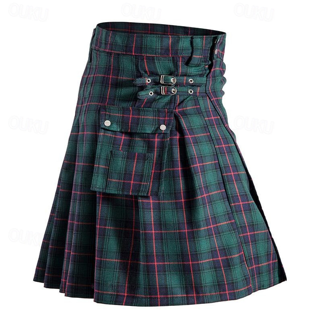  Retro / vintage Punk și gotic Medieval Fustă Kilturi scoțiene utilitare Ren Faire Plisat Bărbați Celtic Mascaradă Petrecere / Seara Adulți Fustă