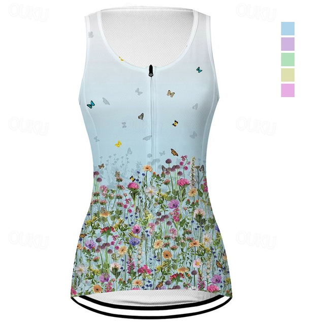 Women's Cycling Vest Cycling Jersey Sleeveless Bike Vest / Gilet Jersey Top with 3 Rear Pockets Mountain Bike MTB Road Bike Cycling Breathable Quick Dry Moisture Wicking Back Pocket Violet Yellow Pink
