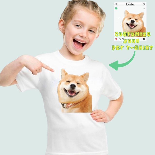  Custom Pet T Shirts for 3-12 Years Boy and Girls Cotton Add Your Dog Cat Puppy Kitty  Photo Personalized Kids Tee Customized Gifts