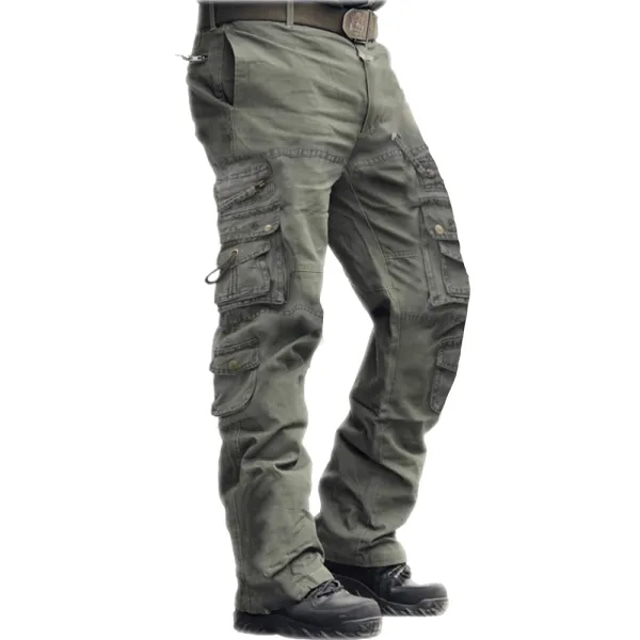  Men's Cargo Pants Hiking Pants Trousers Work Pants Outdoor Ripstop Breathable Quick Dry Multi Pockets Pants / Trousers Bottoms Light Khaki Black Fishing Climbing Traveling 28 29 30 31 32