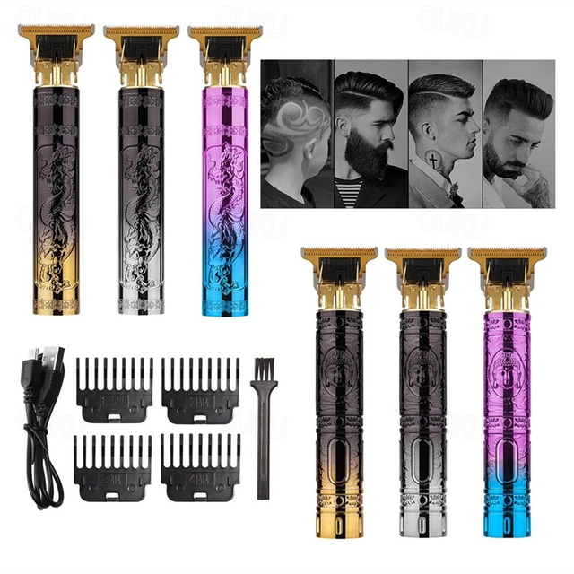  Máquina aparadora de cabelo vintage t9 cortador de cabelo sem fio máquina de acabamento máquina de cortar cabelo para homens barbeador elétrico usb