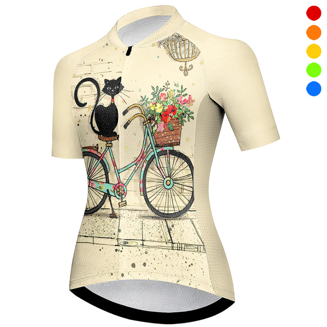Maillot Vélo Femme Descente – Manches Courtes, Bleu/blanc, Taille L, 1/2 Zip