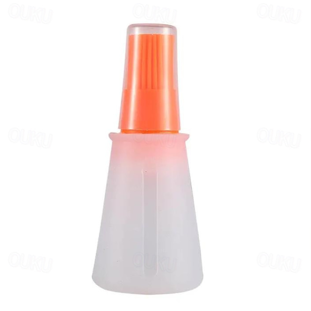  Portable Silicone Oil Bottle With Brush Grill Oil Brushes Pastry Plastic Kitchen Oil Bottle Outdoor Baking BBQ Brush