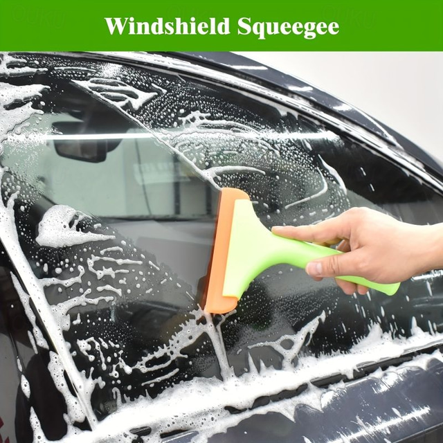  tergicristallo in silicone super flessibile lama d'acqua automatica tergicristallo doccia manico lungo per parabrezza auto