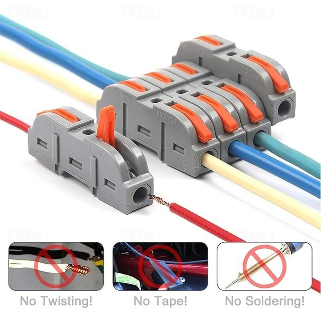  20Pcs Quick Wire Connection Terminal SPL-1 Splicing Conductor Compact Fast Cable Wire Connection Conductor Terminal Block