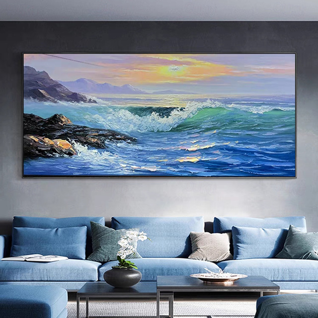  Ручная работа Hang-роспись маслом Ручная роспись Горизонтальная Абстракция Пейзаж Современный Без внутренней части рамки (без рамы)
