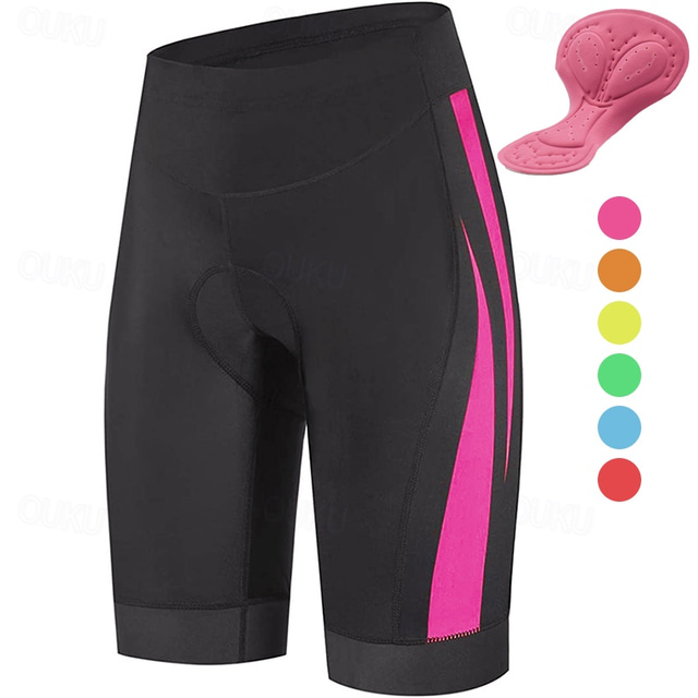  Women's Cycling Shorts Bike Shorts Bike Padded Shorts / Chamois Bottoms Mountain Bike MTB Road Bike Cycling Sports Graphic 3D Pad Breathable Quick Dry Moisture Wicking Yellow Pink Spandex Clothing