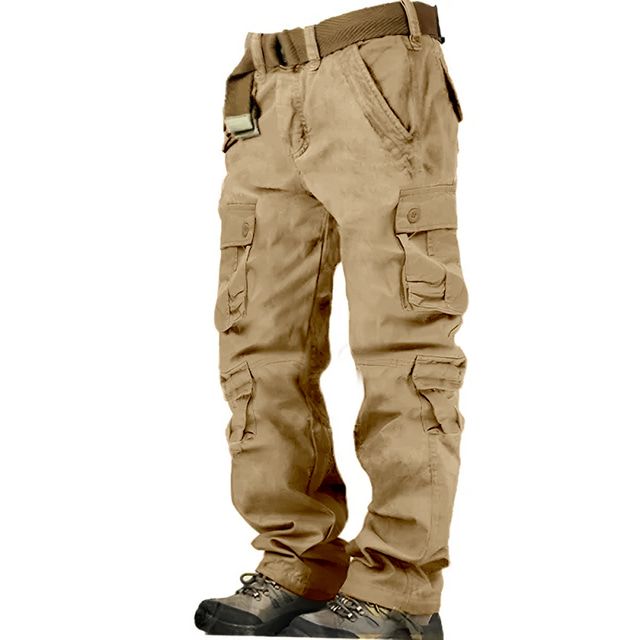  Herre Cargo-bukser Cargo bukser Trekkingbukser 8 lommer Vanlig Komfort Åndbart udendørs Daglig I-byen-tøj 100 % bomuld Mode Afslappet Grågrøn Camouflage sort