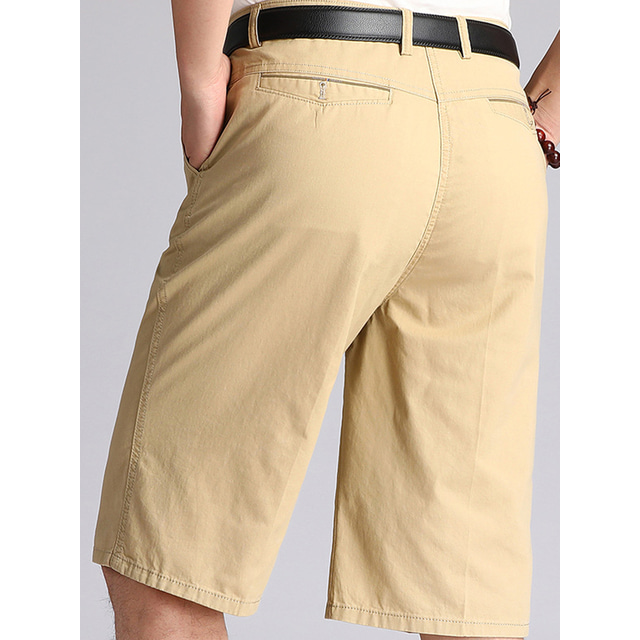  Hombre Pantalón corto Pantalones cortos chinos Bermudas pantalones cortos de trabajo Bolsillo Plano Comodidad Transpirable Negocio Casual Elegante Vintage Negro Amarillo Rígido
