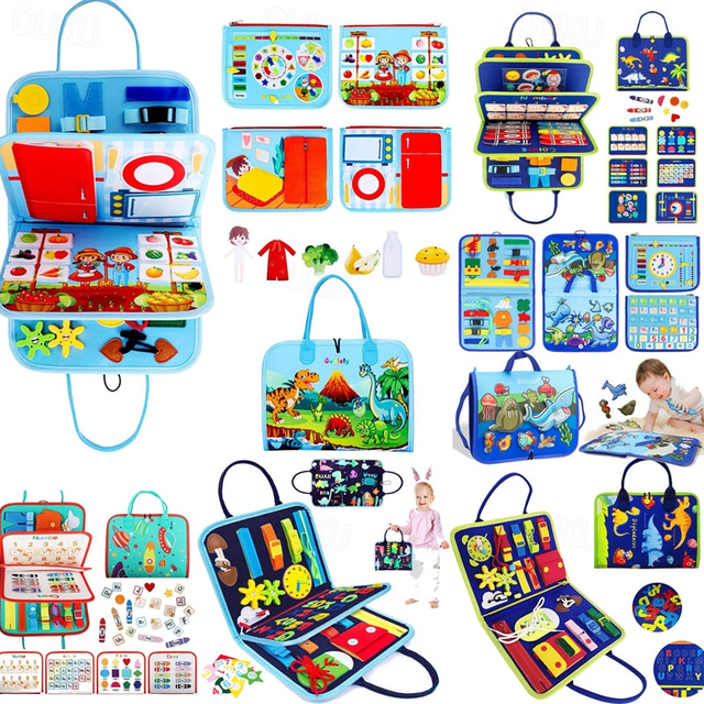  montessori leker filt opptatt bord bag tidlig utdanning puslespill læringstavle montessori opplæring for små barn læremidler