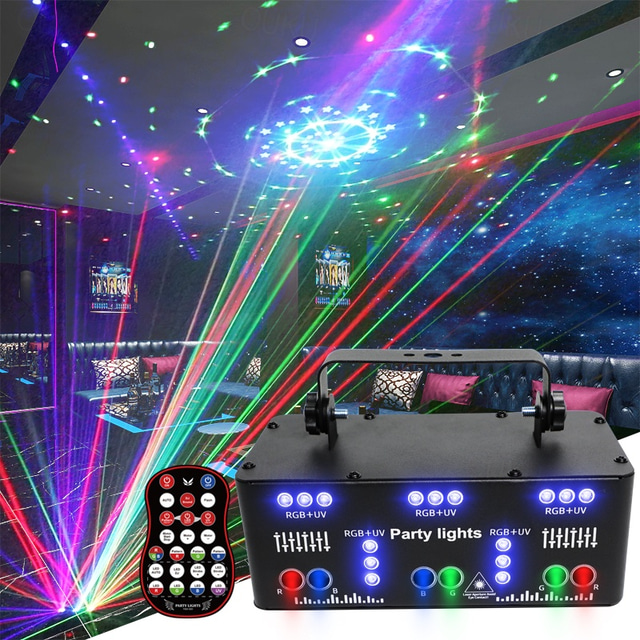  21 EYE RGB Disco DJ Beam Laser Light Proiettore DMX Remote Strobe Effetto di Illuminazione da Palco Luci per Feste di Natale Regalo di San Valentino