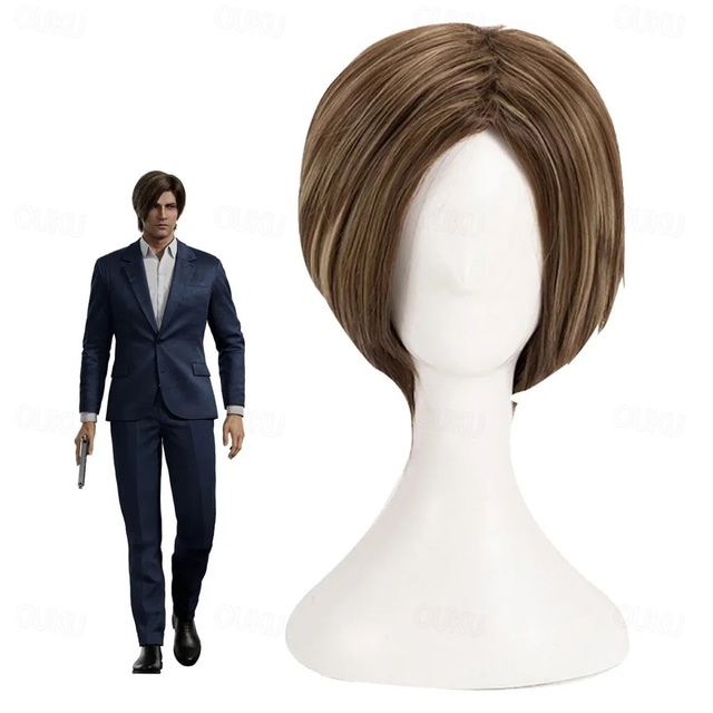  Resident Evil Infinite Darkness Leon S. Kennedy Cosplay Wig Halloween Wigs