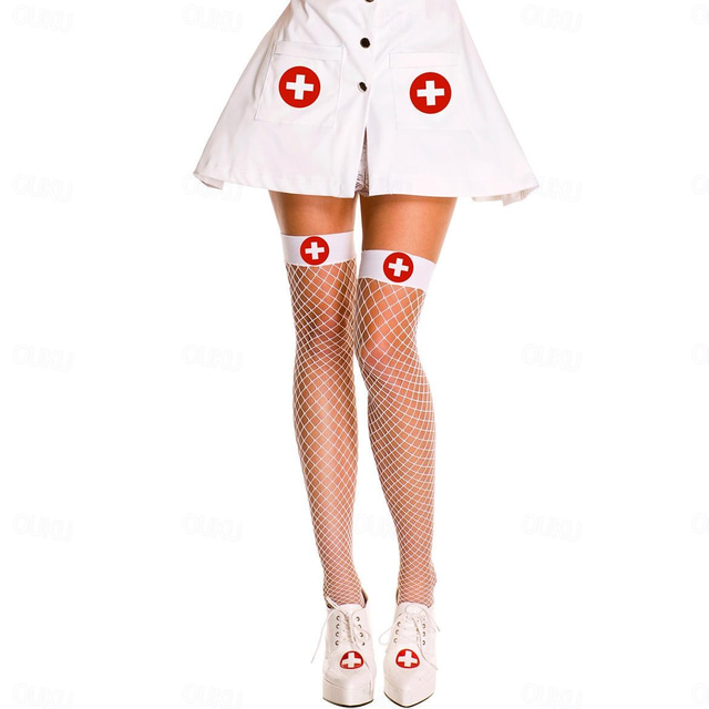  Nurse Socks / Long Stockings Fishnet Adults' Women's Sexy Uniforms Christmas Halloween Carnival Easy Carnival Costume