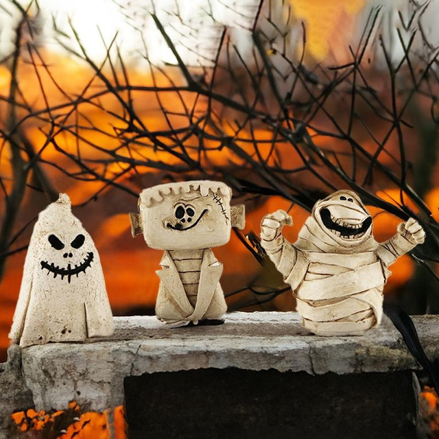  halloween spøkelse gresskar ornament mikro landskap ornament desktop harpiks liten ornament
