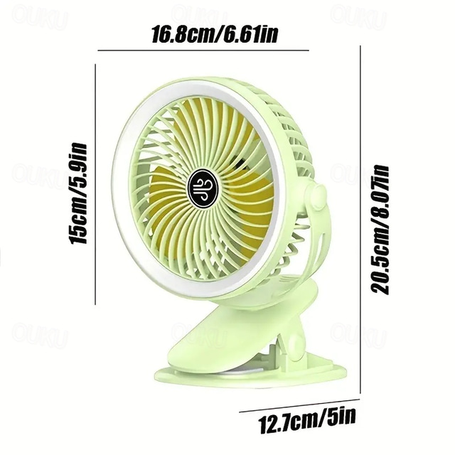 1pcLarge Capacity Fan Portable Fan Can Be Clipped Desktop Fan USB