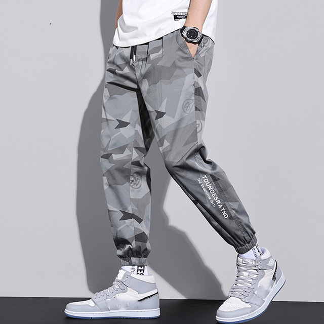  Per uomo Pantaloni cargo Jogging Pareggiatore Pantaloni Vita elastica Classico Multi tasca Mimetico Comfort All'aperto Lunghezza intera Informale Giornaliero Streetwear Moda Verde militare Grigio