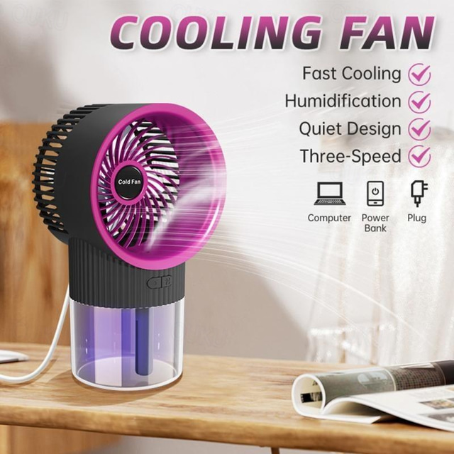 Portable Mini Spray Air Cooler - USB Desktop Fan